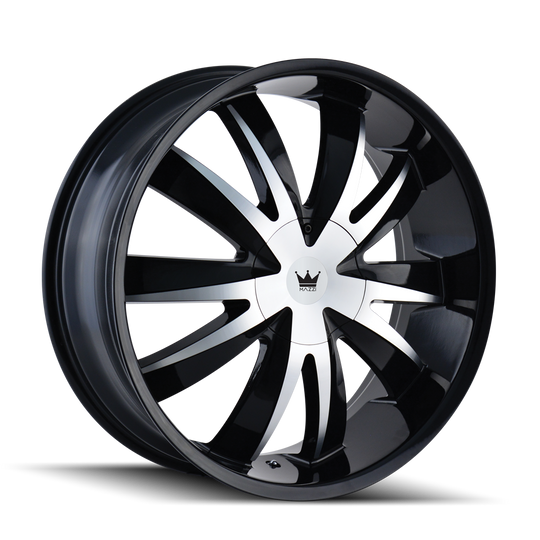 337-22818B - Mazzi Edge 22X8.5 5X115 / 5X120 ET 18mm Gloss Black Machined - Mazzi Wheels Canada