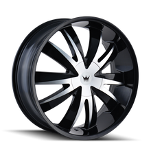 Charger l'image dans la galerie, 337-2814B - Mazzi Edge 20X8.5 5X108 / 5X114.3 ET 35mm Gloss Black Machined - Mazzi Wheels Canada