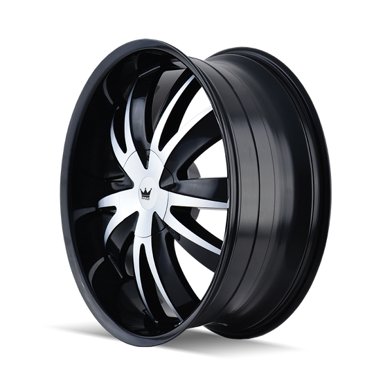 337-22811B - Mazzi Edge 22X8.5 5X110 / 5X115 ET 35mm Gloss Black Machined - Mazzi Wheels Canada