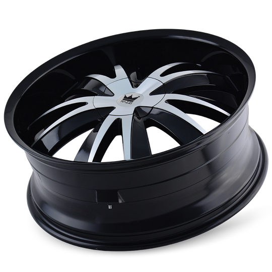 337-8711B - Mazzi Edge 18X7.5 5X110 / 5X115 ET 40mm Gloss Black Machined - Mazzi Wheels Canada
