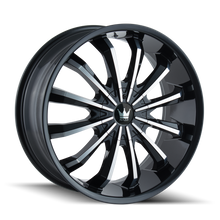 Charger l'image dans la galerie, 341-2818B - Mazzi Fusion 20X8.5 5X115 / 5X120 ET 18mm Gloss Black Machined - Mazzi Wheels Canada