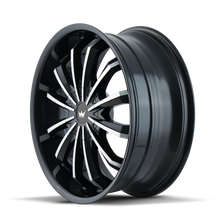 Charger l'image dans la galerie, 341-22904B - Mazzi Fusion 22X9.5 5X114.3 / 5X120 ET 35mm Gloss Black Machined - Mazzi Wheels Canada