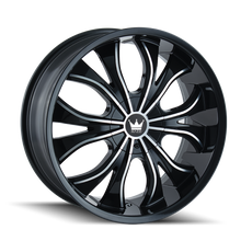 Load image into Gallery viewer, 342-22937B - Mazzi Hustler 22X9.5 6X135 / 6X139.7 ET 30mm Gloss Black Machined - Mazzi Wheels Canada