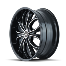 Load image into Gallery viewer, 342-22937B - Mazzi Hustler 22X9.5 6X135 / 6X139.7 ET 30mm Gloss Black Machined - Mazzi Wheels Canada
