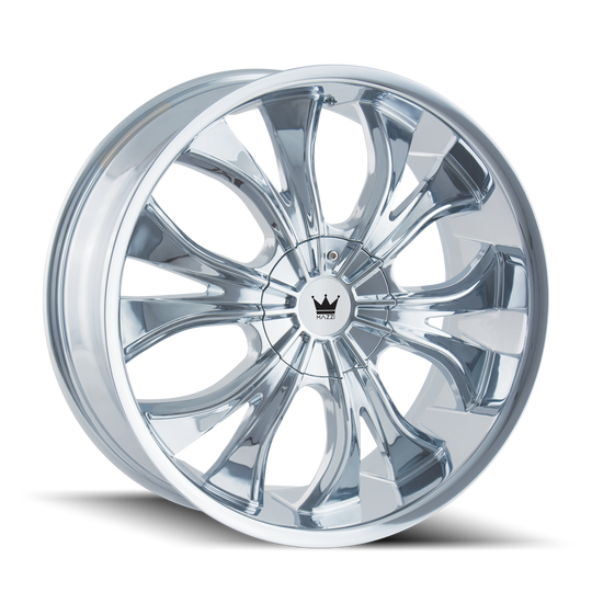 342-22904C - Mazzi Hustler 22X9.5 5X114.3 / 5X120 ET 35mm Chrome - Mazzi Wheels Canada