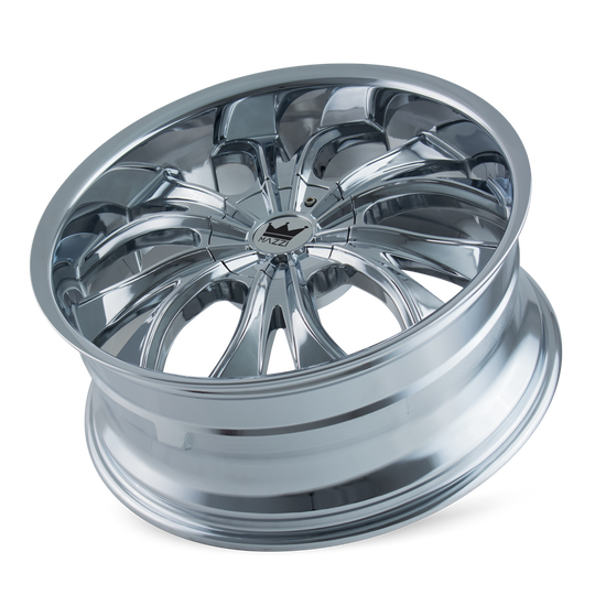 342-2809C - Mazzi Hustler 20X8.5 5X112 / 5X120 ET 35mm Chrome - Mazzi Wheels Canada