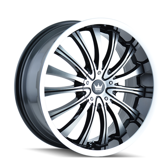 351-8709B - Mazzi Hype 18X7.5 5X112 / 5X120 ET 40mm Gloss Black Machined - Mazzi Wheels Canada