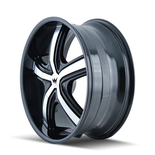 359-2809B - Mazzi Boost 20X8.5 5X112 / 5X120 ET 35mm Black and Machined - Mazzi Wheels Canada