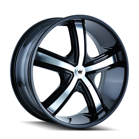 359-2814B - Mazzi Boost 20X8.5 5X108 / 5X114.3 ET 35mm Black and Machined - Mazzi Wheels Canada