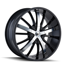 Load image into Gallery viewer, 364-22904B - Mazzi Essence 22X9.5 5X114.3 / 5X120 ET 35mm Gloss Black Machined - Mazzi Wheels Canada