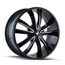 Charger l'image dans la galerie, 366-22904B - Mazzi Obsession 22X9.5 5X114.3 / 5X120 ET 35mm Black and Machined - Mazzi Wheels Canada