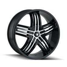 Charger l'image dans la galerie, 368-22904B - Mazzi Entice 22X9.5 5X114.3 / 5X120 ET 35mm Black and Machined - Mazzi Wheels Canada