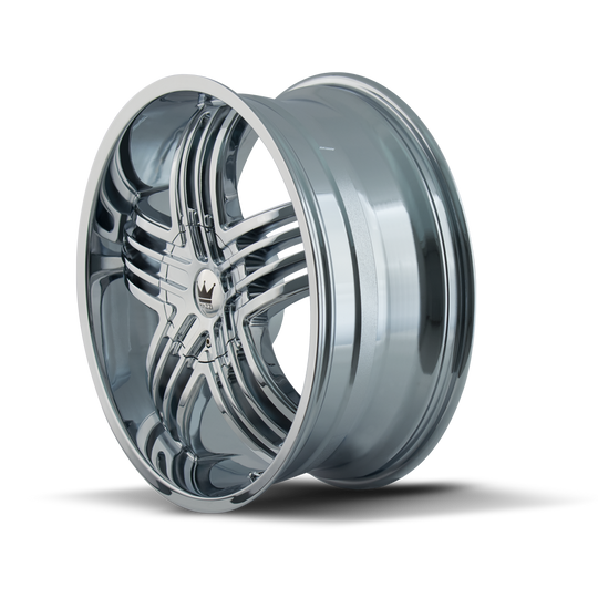 368-2814C - Mazzi Entice 20X8.5 5X108 / 5X114.3 ET 35mm Chrome - Mazzi Wheels Canada