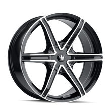 Charger l'image dans la galerie, 371-2814B - Mazzi Stilts 20X8.5 5X108 / 5X114.3 ET 35mm Gloss Black Machined - Mazzi Wheels Canada
