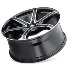 Load image into Gallery viewer, 371-2818B - Mazzi Stilts 20X8.5 5X115 / 5X120 ET 18mm Gloss Black Machined - Mazzi Wheels Canada