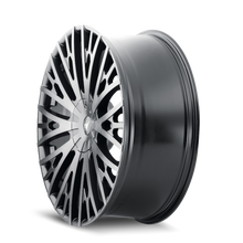 Load image into Gallery viewer, 373-2814TM - Mazzi Twist Tie 20X8.5 5X108 / 5X114.3 ET 35mm Matte Black Machined with Dark - Mazzi Wheels Canada