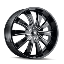 Charger l'image dans la galerie, 374-22937B - Mazzi Rolla 22X9.5 6X135 / 6X139.7 ET 30mm Gloss Black Milled - Mazzi Wheels Canada