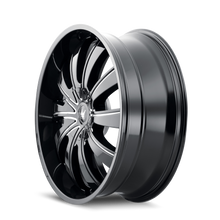 Charger l'image dans la galerie, 374-22937B - Mazzi Rolla 22X9.5 6X135 / 6X139.7 ET 30mm Gloss Black Milled - Mazzi Wheels Canada
