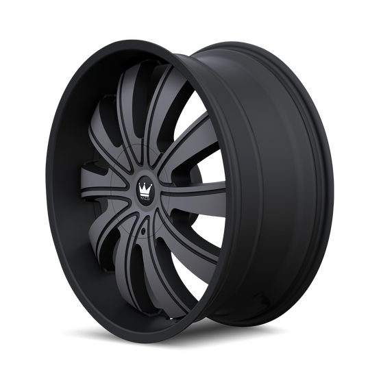 374-24952TM - Mazzi Rolla 24X9.5 5X127 / 5X139.7 ET 18mm Matte Black Machined with Dark - Mazzi Wheels Canada