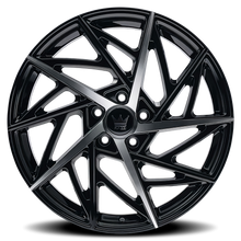Load image into Gallery viewer, 377-2845B - Mazzi Freestyle 20X8.5 5X112 /  ET 35mm Gloss Black Machined - Mazzi Wheels Canada