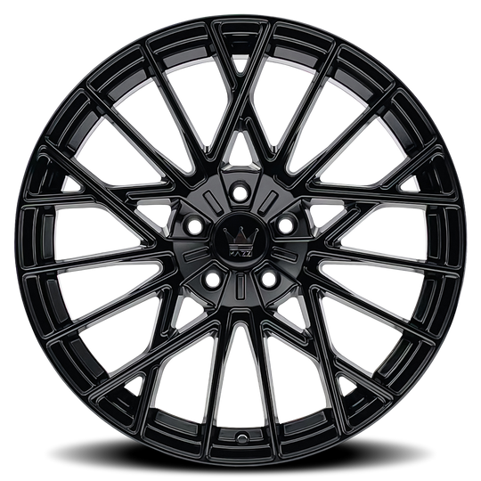 378-2865GB38 - Mazzi Jinx 20X8.5 5X114.3 38mm Gloss Black - Mazzi Wheels Canada