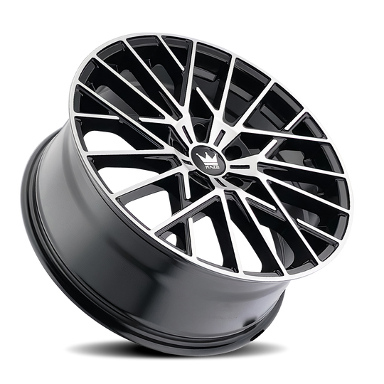 378-8865BM40 - Mazzi Jinx 18X8 5X114.3 /  ET 40mm Gloss Black Machined - Mazzi Wheels Canada