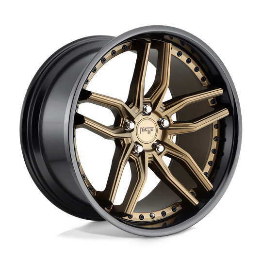 M195209090+18 - Niche M195 Methos 20X9 5X115  18mm Matte Bronze Black Bead Ring - Niche Wheels Canada