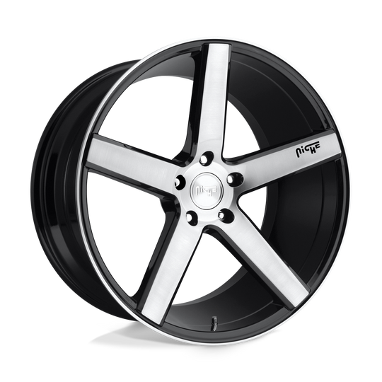 M124208521+35 - Niche M124 Milan 20X8.5 5X120  35mm Gloss Black Brushed - Niche Wheels Canada