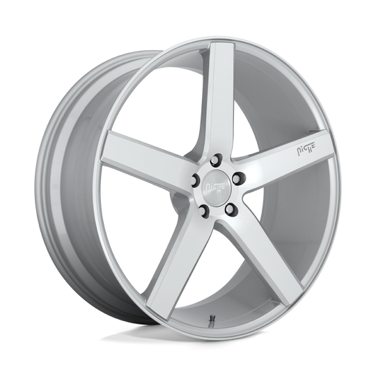 M135178065+40 - Niche M135 Milan 17X8 5X114.3  40mm Gloss Silver Machined - Niche Wheels Canada