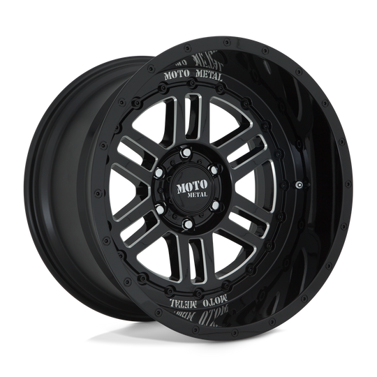 MO80021087318N - Moto Metal MO800 Deep Six 20X10 8X170 -18 mm Gloss Black Milled - Moto Metal Wheels Canada