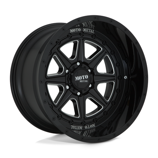 MO80121085318N - Moto Metal MO801 Phantom 20X10 5X139.7 -18 mm Gloss Black Milled - Moto Metal Wheels Canada