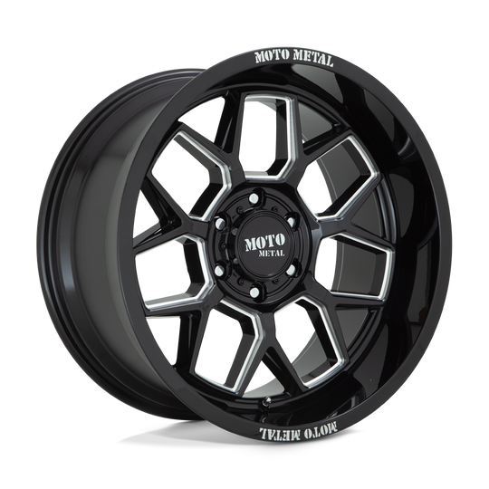 MO80321080318N - Moto Metal MO803 Banshee 20X10 8X165.1 -18 mm Gloss Black Milled - Moto Metal Wheels Canada