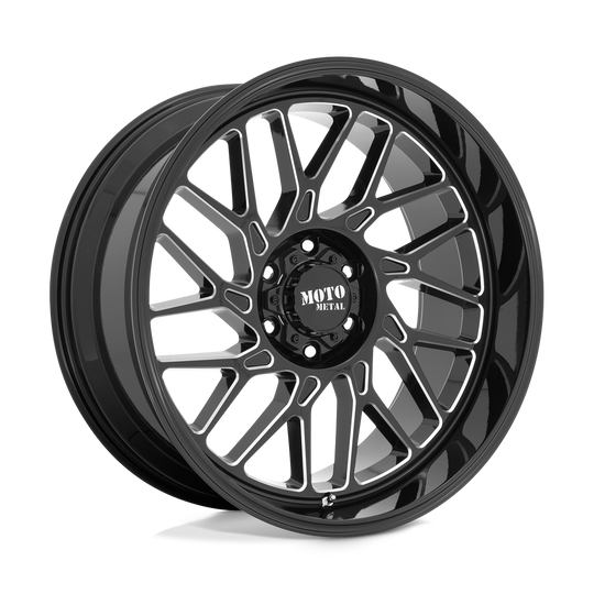 MO80522050318N - Moto Metal MO805 22X10 5X127 -18 mm Gloss Black Milled - Moto Metal Wheels Canada