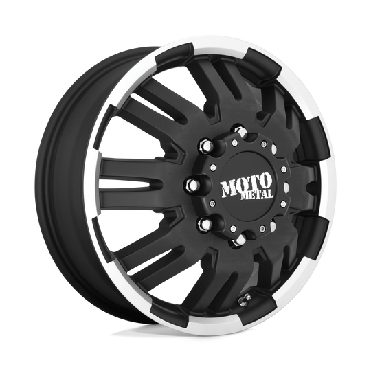 MO96366080799 - Moto Metal MO963 16X6 8X165.1  111mm Matte Black Machined - Front - Moto Metal Wheels Canada