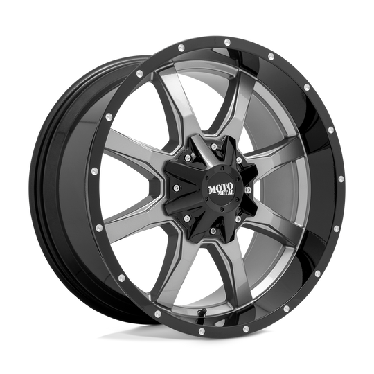 MO97089086418 - Moto Metal MO970 18X9 5X139.7 5X150 18mm Gloss Gray Center Gloss Black Lip - Moto Metal Wheels Canada