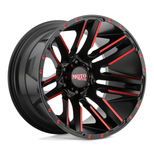 MO97821263544NRC - Moto Metal MO978 Razor 20X12 6X135 -44 mm Satin Black Machined Red Tint - Moto Metal Wheels Canada