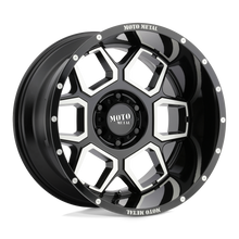 Load image into Gallery viewer, MO98121280344N - Moto Metal MO981 Spade 20X12 8X165.1 -44 mm Gloss Black Machined - Moto Metal Wheels Canada