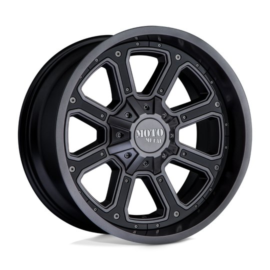 MO98479080412N - Moto Metal MO984 Shift 17X9 8X165.1 -12 mm Matte Gray Gloss Black Inserts - Moto Metal Wheels Canada