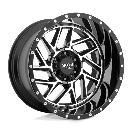 MO98529068300 - Moto Metal MO985 Breakout 20X9 6X139.7  0mm Gloss Black Machined - Moto Metal Wheels Canada