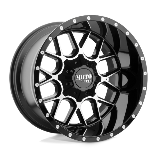 MO98624467376N - Moto Metal MO986 Siege 24X14 6X135 / 6X139.7 -76mm Gloss Black Machined - Moto Metal Wheels Canada