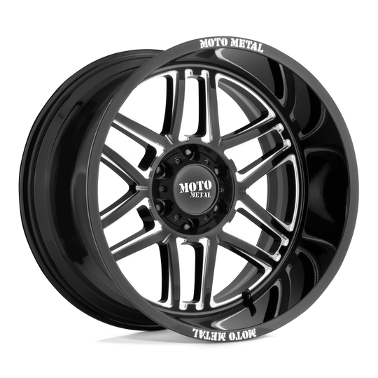 MO99229088318 - Moto Metal MO992 Folsom 20X9 8X180  18mm Gloss Black Milled - Moto Metal Wheels Canada