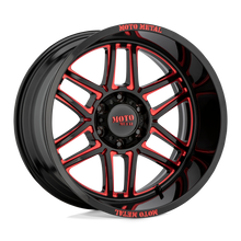 Charger l'image dans la galerie, MO99221050918N - Moto Metal MO992 Folsom 20X10 5X127 -18 mm Gloss Black Milled With Red Tint - Moto Metal Wheels Canada