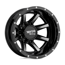 Charger l'image dans la galerie, MO995765893155N - Moto Metal MO995 17X6.5 8X210 -155 mm Gloss Black Machined - Rear - Moto Metal Wheels Canada