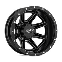 Charger l'image dans la galerie, MO995765827140N - Moto Metal MO995 17X6.5 8X200 -140 mm Satin Black Milled - Rear - Moto Metal Wheels Canada