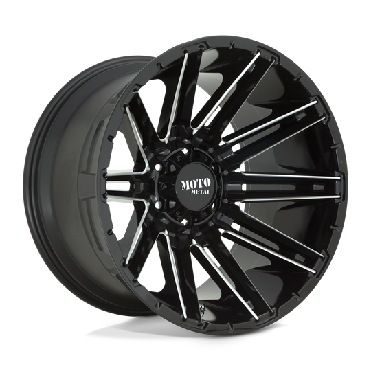 MO99829088300 - Moto Metal MO998 Kraken 20X9 8X180  0mm Gloss Black Milled - Moto Metal Wheels Canada