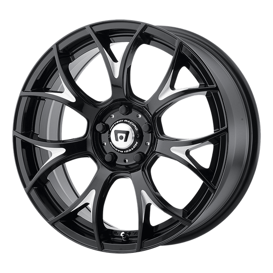 MR12678049345 - Motegi MR126 17X8 5X120 45mm Gloss Black With Milled Accents - Motegi Wheels Canada