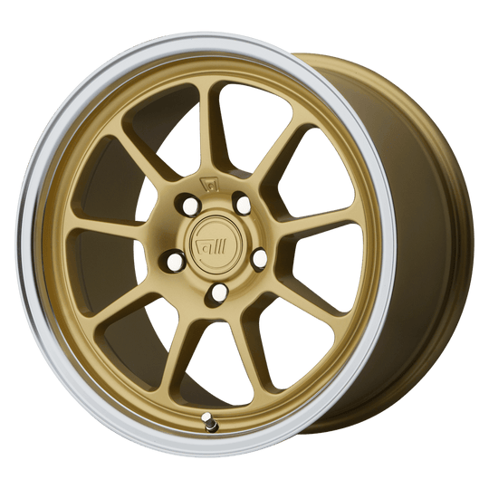MR13589552645 - Motegi MR135 18X9.5 5X120  45mm Gold Center Machined Lip - Motegi Wheels Canada