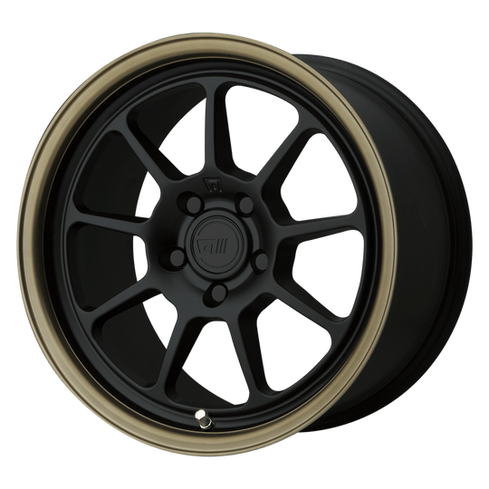 MR13578556735 - Motegi MR135 17X8.5 5X112  35mm Matte Black Center Bronze Lip - Motegi Wheels Canada