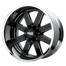 Load image into Gallery viewer, MO200-22108718NBC - Moto Metal MO200 22X10 8X170 -18 mm Gloss Black Milled Center Chrome Lip - Moto Metal Wheels Canada