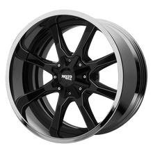 Load image into Gallery viewer, MO201-22128744NBC - Moto Metal MO201 22X12 8X170 -44 mm Gloss Black Milled Center Chrome Lip - Moto Metal Wheels Canada